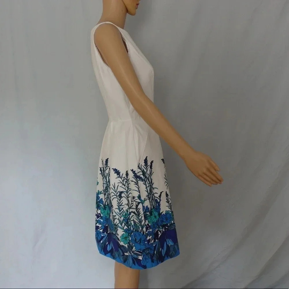 Muse White and Blue Floral Dress - Picture 3 of 8